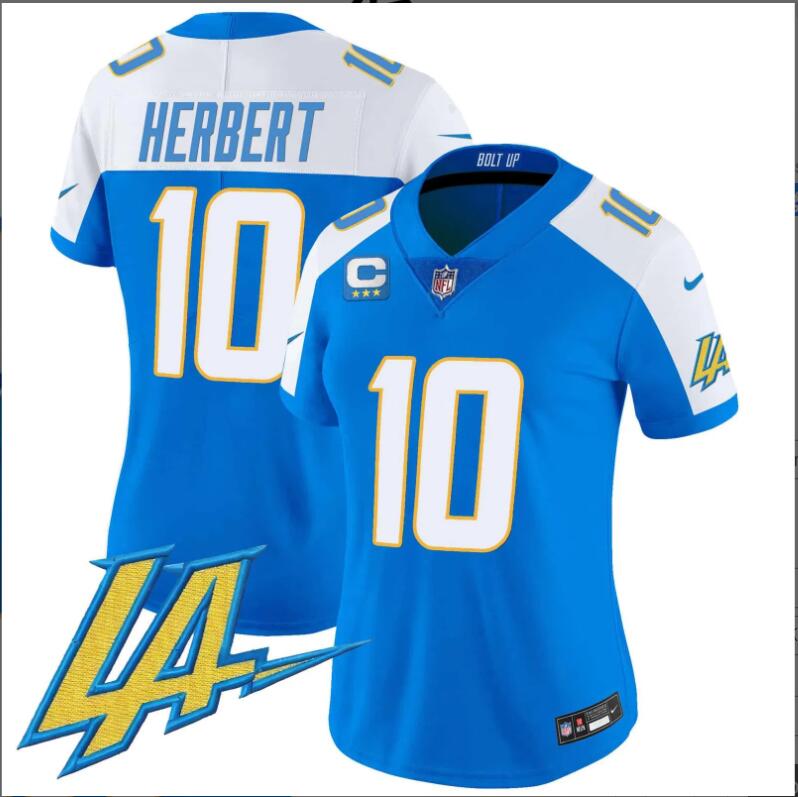 Women Los Angeles Chargers #10 Herbert Limited 2024 NFL Nike blue jerseys